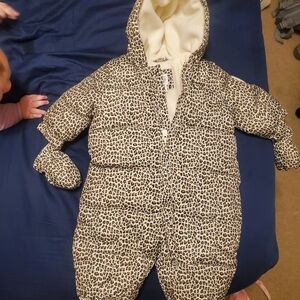 GAP Baby Snowsuit with Leopard Accents